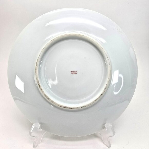 Vintage Japanese Porcelain Decorative Plate With Traditional Scene & Gold Rim - Picture 5 of 6